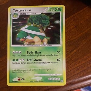 Pokemon Torterra Card - Green and Yellow